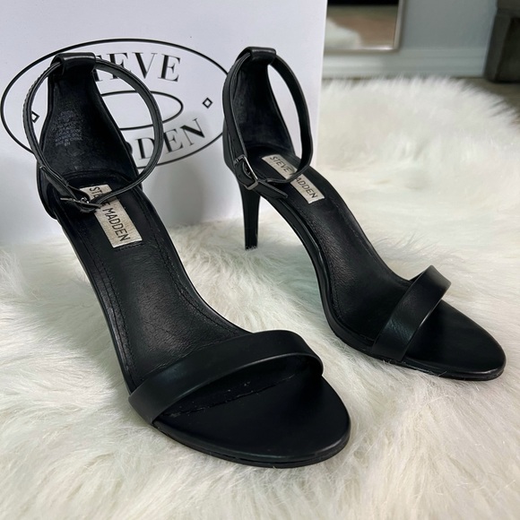 Steve Madden STECIA Black Stiletto Sandals - Size 7 - Picture 5 of 13